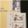 Image 2 : 1973 Booklet Pane of Four Iowa Duck Stamps in folder No. 9310. Crisp Uncirculated.