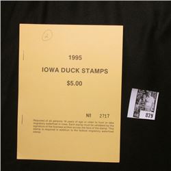 1995 Booklet Pane of Ten Iowa Duck Stamps in folder No. 2717. Crisp Uncirculated.