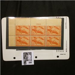 Plateblock of 6 RW 11 1944 Federal Migratory Bird Hunting and Conservation Stamps, 6 Stamps, never h