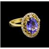 Image 1 : 14KT Yellow Gold 2.45 ctw Tanzanite and Diamond Ring