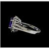 Image 3 : 2.96 ctw Tanzanite and Diamond Ring - 14KT White Gold