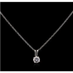 0.46 ctw Diamond Pendant With Chain - 14KT White Gold