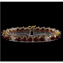 14KT Yellow Gold 18.27 ctw Ruby and Diamond Bracelet