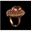 Image 4 : 14KT Rose Gold 10.67 ctw Morganite and Diamond Ring