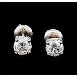 1.04 ctw Diamond Stud Earrings - 14KT White Gold