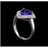 Image 4 : 14KT White Gold 2.09 ctw Tanzanite and Diamond Ring