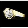 Image 1 : 0.25 ctw Diamond Cluster Ring - 18KT Yellow Gold and Platinum