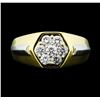 Image 2 : 0.25 ctw Diamond Cluster Ring - 18KT Yellow Gold and Platinum