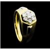 Image 4 : 0.25 ctw Diamond Cluster Ring - 18KT Yellow Gold and Platinum