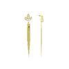 Image 2 : Crystal Petal Post Tassel Earrings - Gold Plated