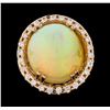 Image 2 : 20.70 ctw Opal and Diamond Ring - 14KT Rose Gold