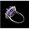 Image 3 : 6.25 ctw Tanzanite and Diamond Ring - 14KT White Gold