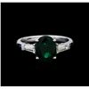 Image 2 : 1.91 ctw Emerald and Diamond Ring - 14KT White Gold