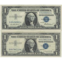 1957 $1 AU/Unc Silver Certificate Currency Lot of 2