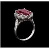 Image 4 : GIA Cert 5.16 ctw Ruby and Diamond Ring - 14KT White Gold