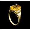 Image 4 : 4.72 ctw Citrine and Diamond Ring - 14KT Yellow Gold