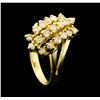 Image 4 : 1.00 ctw Diamond 3-Row Ring - 14KT Yellow Gold