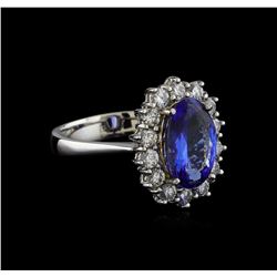 14KT White Gold 2.80 ctw Tanzanite and Diamond Ring