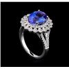 Image 4 : 18KT White Gold 3.95 ctw Tanzanite and Diamond Ring