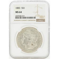 1883 MS64 NGC Morgan Silver Dollar