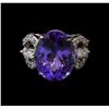 Image 2 : 11.24 ctw Tanzanite and Diamond Ring - 14KT White Gold