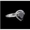 Image 1 : 2.62 ctw Black Diamond Ring - 14KT White Gold