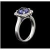 Image 3 : 2.62 ctw Tanzanite and Diamond Ring - 14KT White Gold