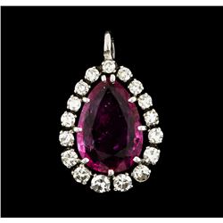 1.70 ctw Pink Sapphire and Diamond Pendant - Platinum