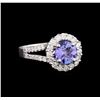 Image 1 : 14KT White Gold 1.63 ctw Tanzanite and Diamond Ring
