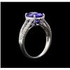 Image 4 : 3.04 ctw Tanzanite and Diamond Ring - 14KT White Gold