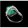 Image 3 : 6.40 ctw Emerald and Diamond Ring - 14KT White Gold