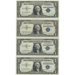 1957 $1 AU/Unc Silver Certificate Currency Lot of 4