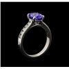 Image 4 : 14KT White Gold 2.07 ctw Tanzanite and Diamond Ring