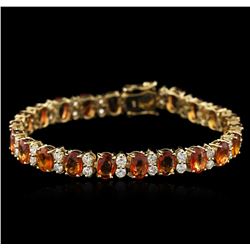 14KT Yellow Gold 16.75 ctw Yellow Sapphire and Diamond Bracelet