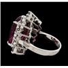 Image 3 : 11.12 ctw Tourmaline and Diamond Ring - 14KT White Gold