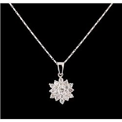 14KT White Gold 1.20 ctw Diamond Pendant With Chain