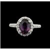 Image 2 : 2.66 ctw Purple Sapphire and Diamond Ring - 14KT White Gold