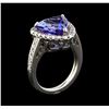 Image 4 : 5.05 ctw Tanzanite and Diamond Ring - 14KT White Gold