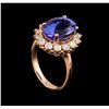 Image 4 : 6.96 ctw Tanzanite and Diamond Ring - 14KT Rose Gold