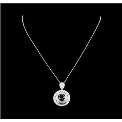 7.52 ctw Black Diamond Pendant With Chain - 14KT White Gold