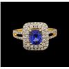 Image 2 : 2.08 ctw Sapphire and Diamond Ring - 14KT Yellow Gold