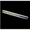 Image 2 : 8.01 ctw Multi-Color Sapphire And Diamond Bracelet - 14KT White Gold