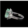 Image 3 : 9.47 ctw Emerald and Diamond Ring - 14KT White Gold