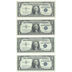 1957 $1 AU/Unc Silver Certificate Currency Lot of 4