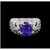 Image 2 : 3.35 ctw Tanzanite and Diamond Ring - 14KT White Gold