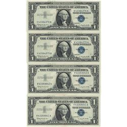 1957 $1 AU/Unc Silver Certificate Currency Lot of 4