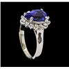 Image 4 : 2.07 ctw Tanzanite and Diamond Ring - 14KT White Gold