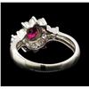 Image 3 : 0.55 ctw Ruby and Diamond Ring - Platinum