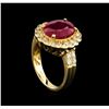 Image 4 : 14KT Yellow Gold 3.44 ctw Ruby and Diamond Ring