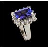 Image 5 : 3.84 ctw Tanzanite and Diamond Ring - 14KT White Gold